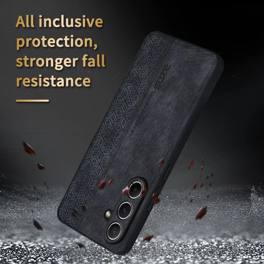 AZNS For Samsung Galaxy S26 FE Champion Edition Case PU Leather Covered TPU Phone Protective Cover - Brown - 7
