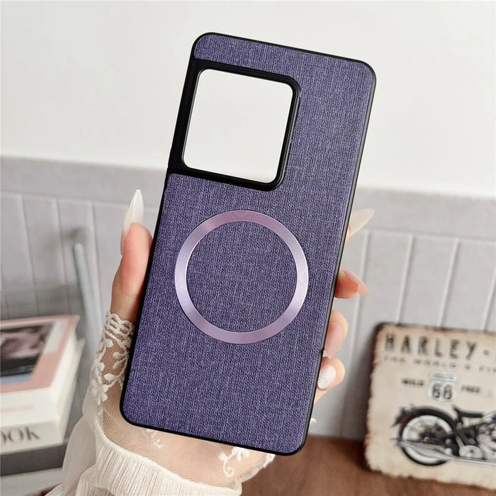 For Sony Xperia 1 VIII Magnetic Case Drop-Proof TPU + Cloth Back Phone Cover - Purple - 2