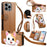 For Doogee Note 58 Case Cute Cat Pattern PU Leather Wallet Phone Cover with Wrist Strap - Brown - 1