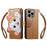 For Doogee Note 58 Case Cute Cat Pattern PU Leather Wallet Phone Cover with Wrist Strap - Brown - 2