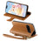 For Natural AI Phone Case Cute Cat Pattern PU Leather Wallet Phone Cover with Wrist Strap - Brown - 3