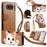 For Nothing Phone (4a) Case Cute Cat Pattern PU Leather Wallet Phone Cover with Wrist Strap - Brown - 1