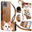For T-Mobile REVVL 6 5G Case Cute Cat Pattern PU Leather Wallet Phone Cover with Wrist Strap - Brown - 1
