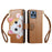 For T-Mobile REVVL 6 5G Case Cute Cat Pattern PU Leather Wallet Phone Cover with Wrist Strap - Brown - 2