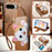 For Google Pixel 10 / Google Pixel 9 Pro / Google Pixel 9 / Google Pixel 10 Pro Case Cute Cat Pattern PU Leather Wallet Phone Cover with Wrist Strap - Brown - 7