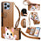 For Blackview Shark 9 5G Case Cute Cat Pattern PU Leather Wallet Phone Cover with Wrist Strap - Brown - 1