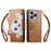 For Blackview Shark 9 5G Case Cute Cat Pattern PU Leather Wallet Phone Cover with Wrist Strap - Brown - 2