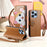 For Blackview Shark 9 5G Case Cute Cat Pattern PU Leather Wallet Phone Cover with Wrist Strap - Brown - 6