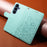 For Samsung Galaxy S26 FE Case RFID Blocking Imprinted Dog Pattern PU Leather Phone Cover with Wrist Strap - Green - 4