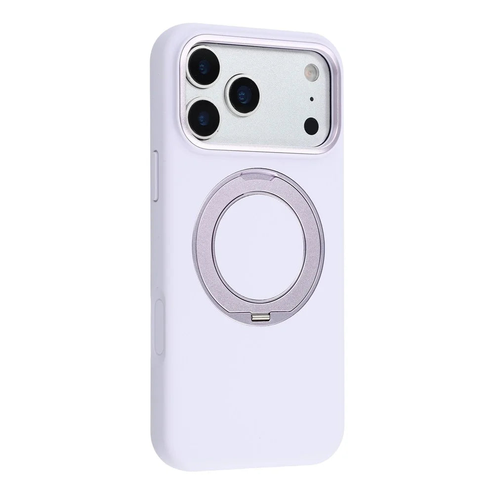 X-LEVEL for iPhone 17 Pro Magnetic Case Rotating Kickstand Silicone + Tech Fabric Scratch-Resistant Phone Cover - Taro Purple - 2