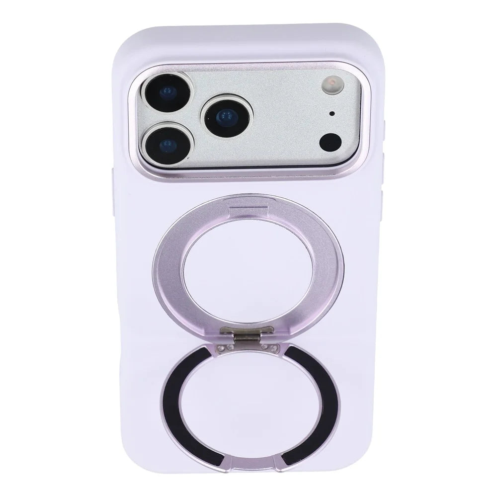 X-LEVEL for iPhone 17 Pro Magnetic Case Rotating Kickstand Silicone + Tech Fabric Scratch-Resistant Phone Cover - Taro Purple - 4