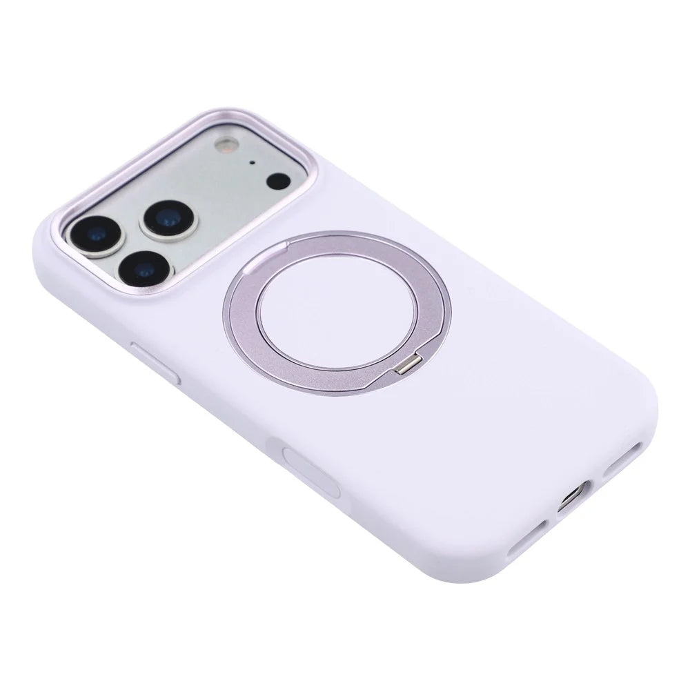 X-LEVEL for iPhone 17 Pro Magnetic Case Rotating Kickstand Silicone + Tech Fabric Scratch-Resistant Phone Cover - Taro Purple - 5