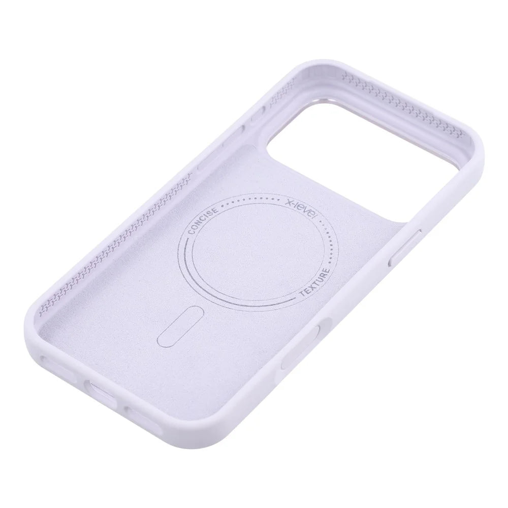 X-LEVEL for iPhone 17 Pro Magnetic Case Rotating Kickstand Silicone + Tech Fabric Scratch-Resistant Phone Cover - Taro Purple - 7