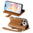 For iPhone 18 Pro / 17 Pro Case Cute Cat Pattern PU Leather Wallet Phone Cover with Wrist Strap - Brown - 3