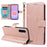 For Samsung Galaxy A27 5G Case with Wrist Strap RFID Blocking Wallet Cowhide Texture Leather Phone Cover - Rose Gold - 3