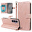 For Samsung Galaxy S26 Case with Wrist Strap RFID Blocking Wallet Cowhide Texture Leather Phone Cover - Rose Gold - 3