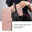 For Samsung Galaxy S26 Case with Wrist Strap RFID Blocking Wallet Cowhide Texture Leather Phone Cover - Rose Gold - 6