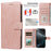 For iPhone 18 Pro Max / iPhone 17 Pro Max Case with Wrist Strap RFID Blocking Wallet Cowhide Texture Leather Phone Cover - Rose Gold - 5