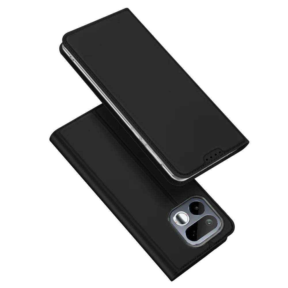 DUX DUCIS for Realme 16T 5G Skin Pro Series Case Leather Stand Cover Card Holder - Black - 1