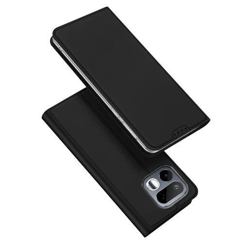 DUX DUCIS for Realme 16T 5G Skin Pro Series Case Leather Stand Cover Card Holder - Black - 1