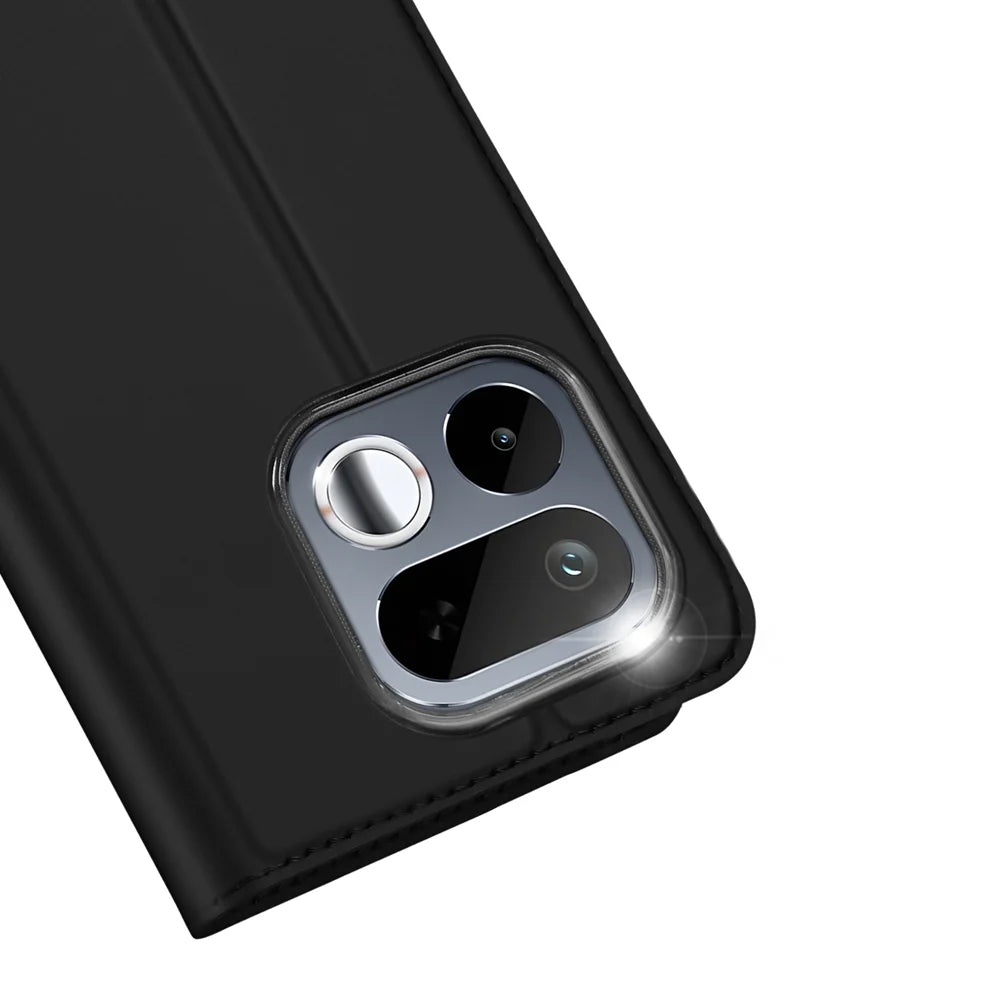 DUX DUCIS for Realme 16T 5G Skin Pro Series Case Leather Stand Cover Card Holder - Black - 3