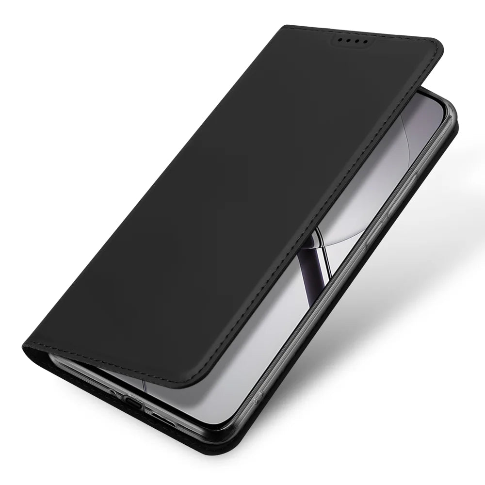 DUX DUCIS for Realme 16T 5G Skin Pro Series Case Leather Stand Cover Card Holder - Black - 4