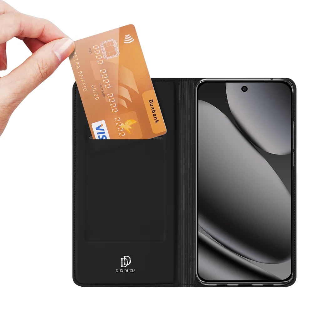 DUX DUCIS for Google Pixel 11 Pro XL Skin Pro Series Case Leather Stand Cover Card Holder - Black - 2