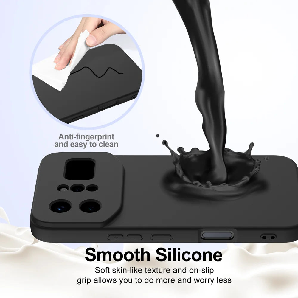 For Infinix Note 60 Ultra 5G Magnetic Case Anti-Drop Liquid Silicone Phone Cover with Lanyard - Black - 5