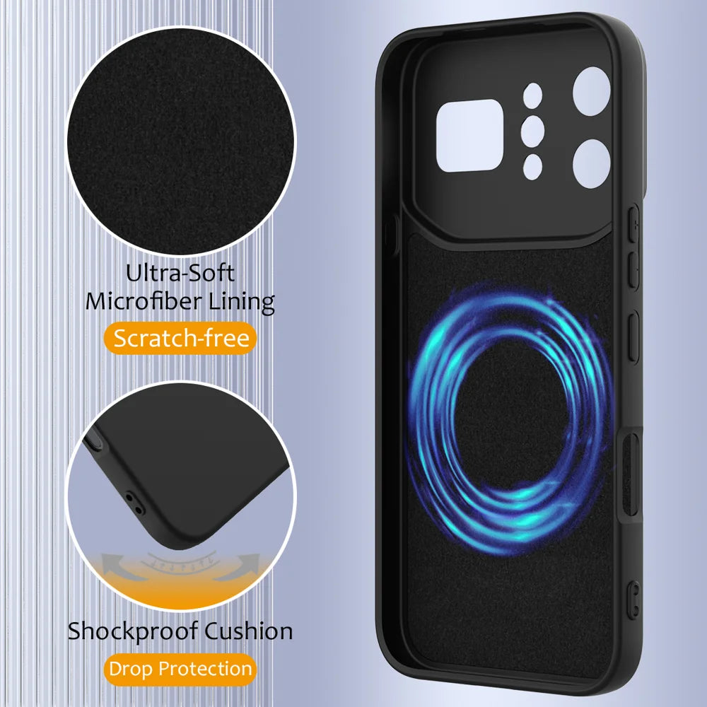 For Infinix Note 60 Ultra 5G Magnetic Case Anti-Drop Liquid Silicone Phone Cover with Lanyard - Black - 7