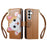 For Samsung Galaxy A57 5G Case Cute Cat Pattern PU Leather Wallet Phone Cover with Wrist Strap - Brown - 2