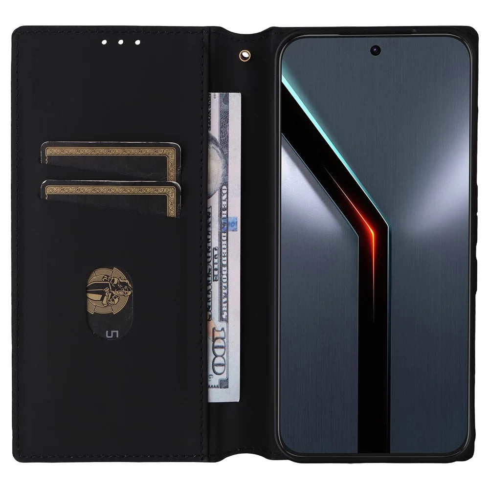 For ZTE nubia Neo 5 GT 5G Case Wallet Rhombus Imprinted PU Leather Phone Cover - Silver - 2