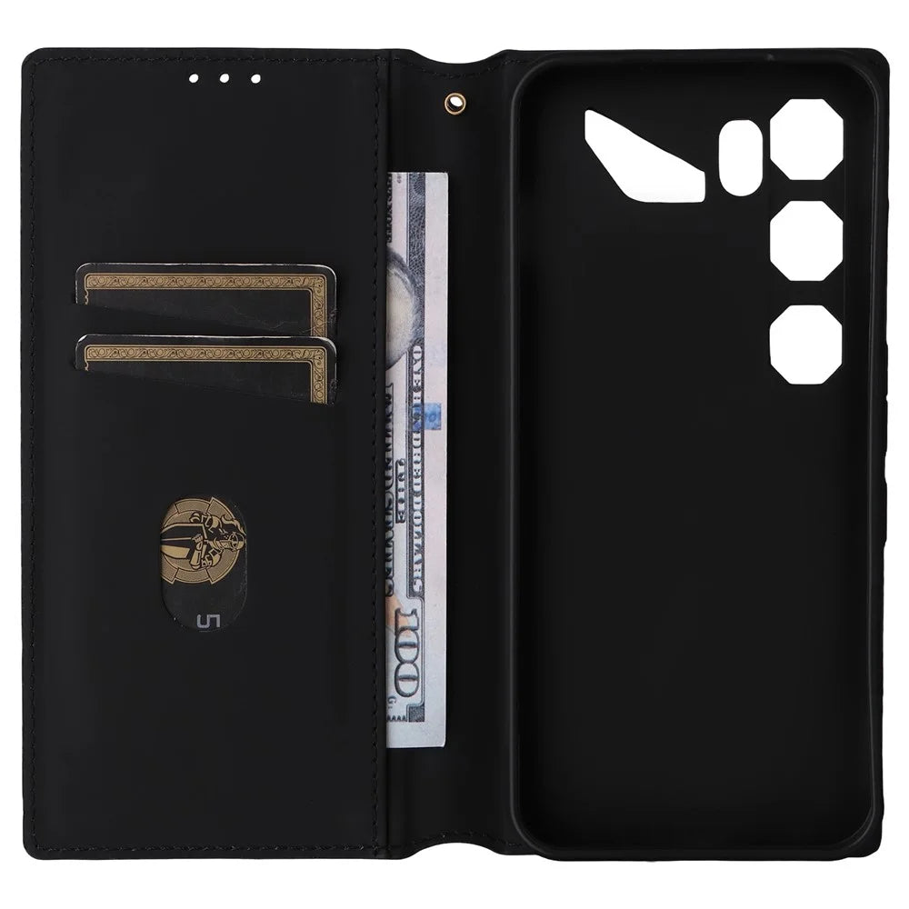For ZTE nubia Neo 5 GT 5G Case Wallet Rhombus Imprinted PU Leather Phone Cover - Silver - 3