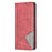 For Google Pixel 11 / Google Pixel 11 Pro Case Card Slots Geometry Imprint Leather Phone Cover - Red - 2