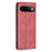 For Google Pixel 11 / Google Pixel 11 Pro Case Card Slots Geometry Imprint Leather Phone Cover - Red - 3