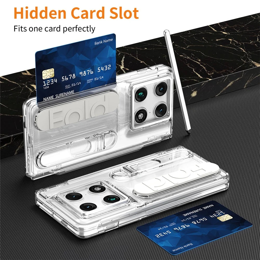 For Motorola Razr Fold 5G Case Kickstand Wristband Hard PC Phone Cover with Tempered Glass Film / Stylus - Transparent - 7
