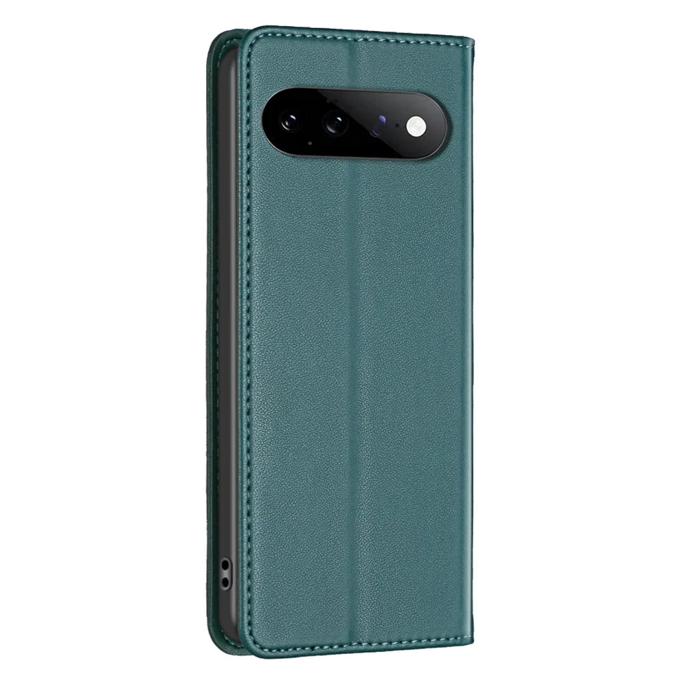 BINFEN COLOR for Google Pixel 11 / Google Pixel 11 Pro Leather Case  BF18 Phone Stand Cover with Card Slots - Green - 3