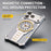For iPhone 17 Pro Magnetic Case Creative Watch Design TPU + Alloy Frame Shockproof Phone Cover - Silver - 7