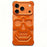 For iPhone 17 Pro Case Skull Armor Design Drop Protection Aluminum Alloy Hard Shell Cover - Orange - 1