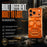 For iPhone 17 Pro Case Skull Armor Design Drop Protection Aluminum Alloy Hard Shell Cover - Orange - 2