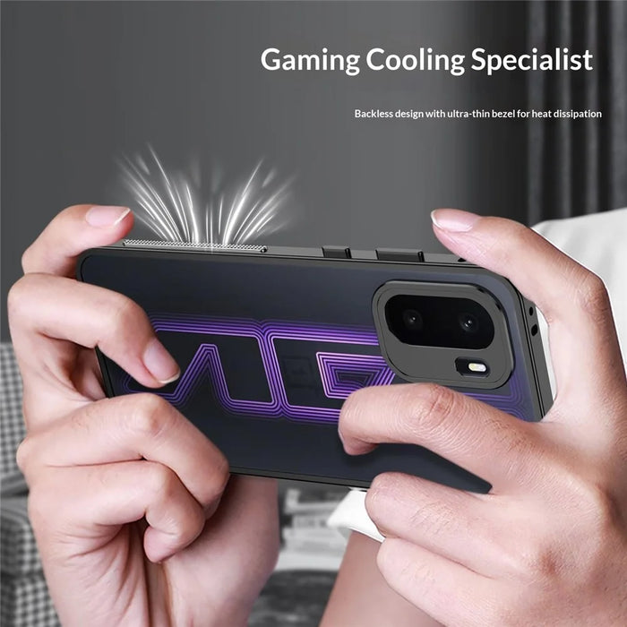 For OnePlus Ace 6 Ultra 5G Bumper Cases Metal Frame Heat Dissipation Cover with Lens Protector - Black - 2