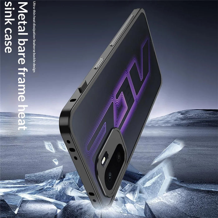 For OnePlus Ace 6 Ultra 5G Bumper Cases Metal Frame Heat Dissipation Cover with Lens Protector - Black - 3