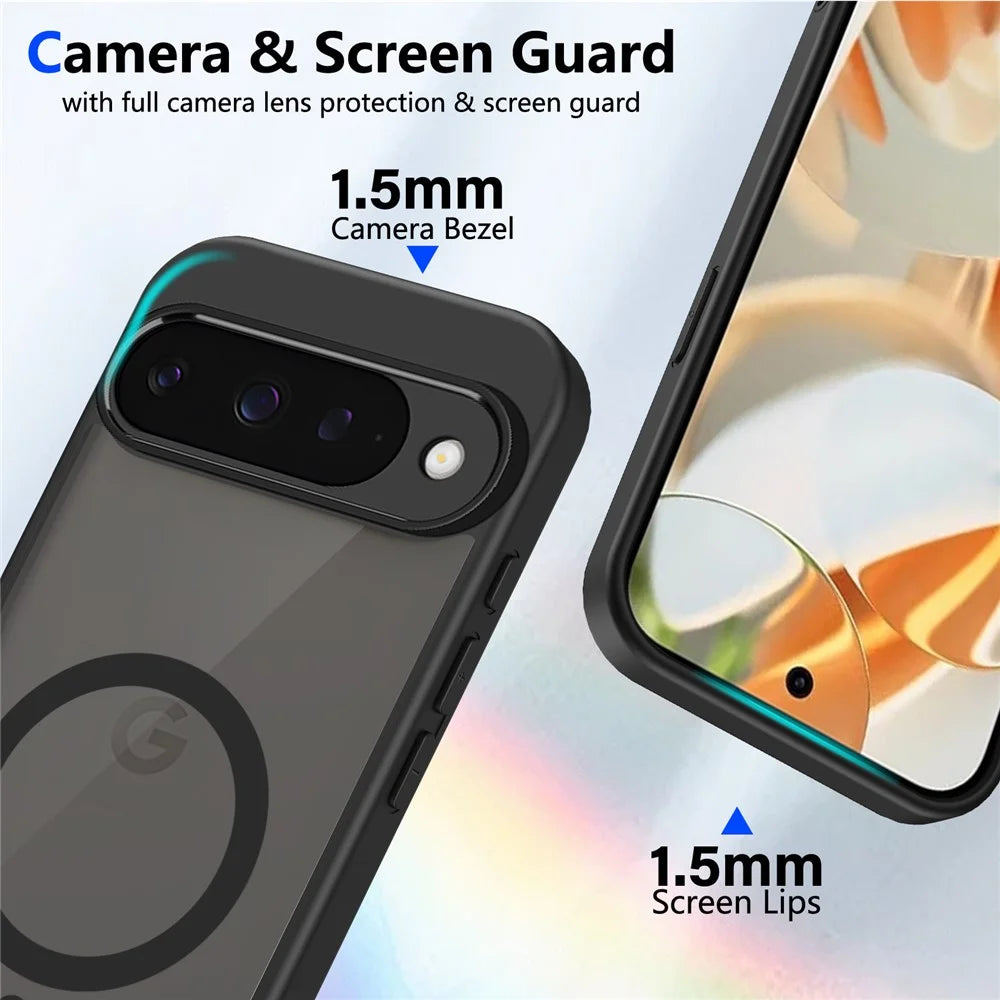 For Google Pixel 10 Magnetic Case Skin Touch Matte PC + TPU Anti-Drop Phone Cover - Translucent - 4