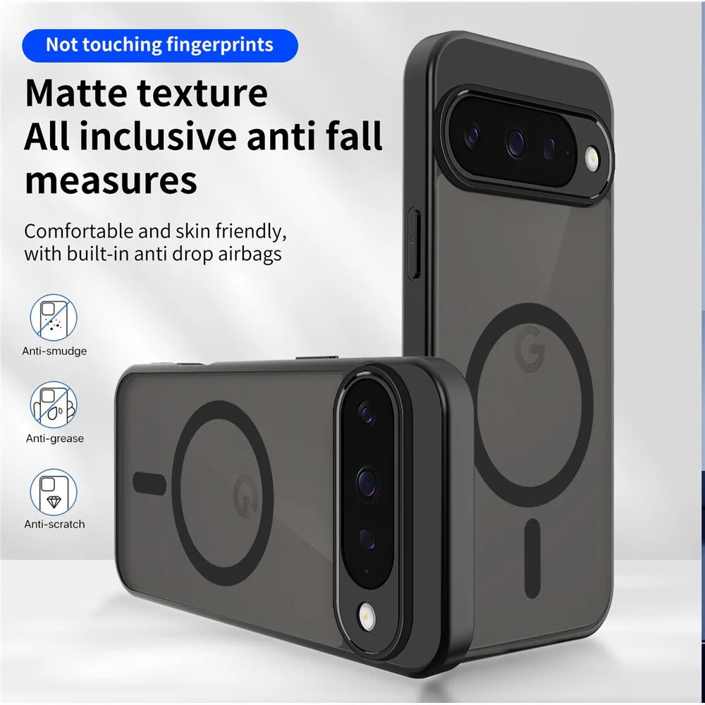For Google Pixel 10 Magnetic Case Skin Touch Matte PC + TPU Anti-Drop Phone Cover - Translucent - 6