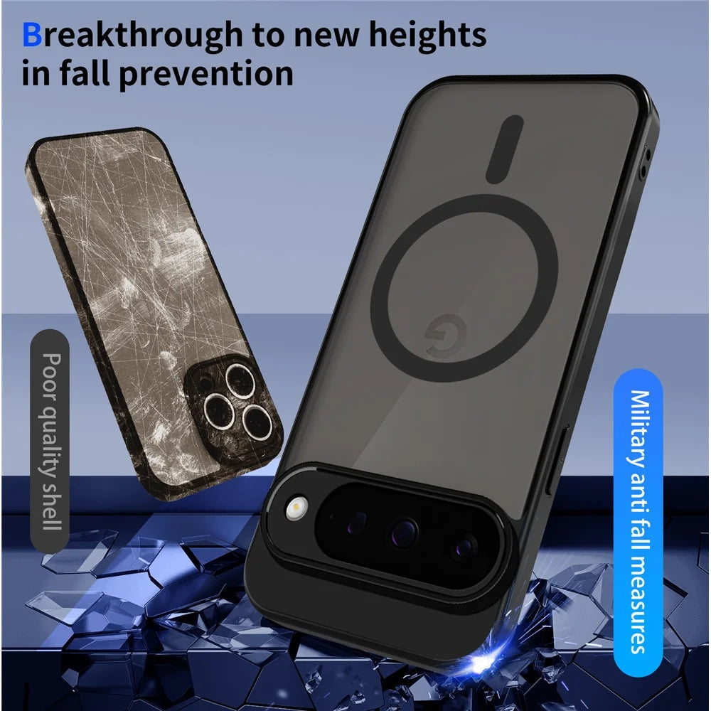 For Google Pixel 10 Magnetic Case Skin Touch Matte PC + TPU Anti-Drop Phone Cover - Translucent - 7