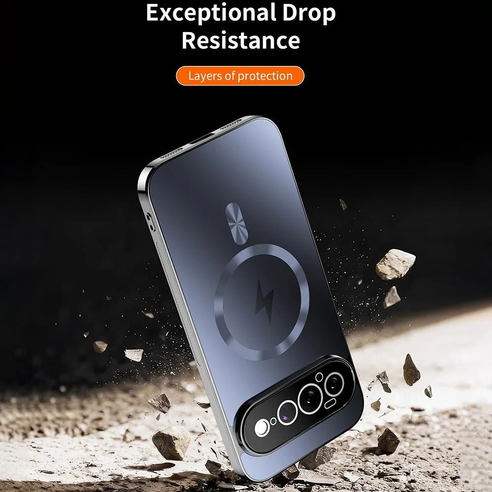 For Google Pixel 11 Magnetic Case Full Lens Coverage Electroplated TPU Shockproof Phone Cover - Black - 5