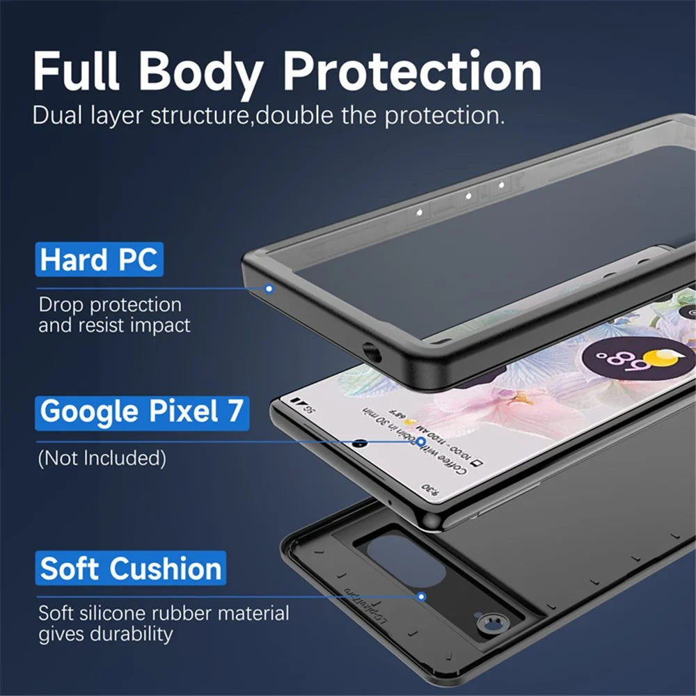REDPEPPER For Google Pixel 7 5G IP68 Waterproof Phone Case Shockproof Protective Phone Back Cover - 4