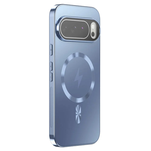For Google Pixel 10 Pro XL Magnetic Case Full Lens Coverage Electroplated TPU Shockproof Phone Cover - Baby Blue - 1