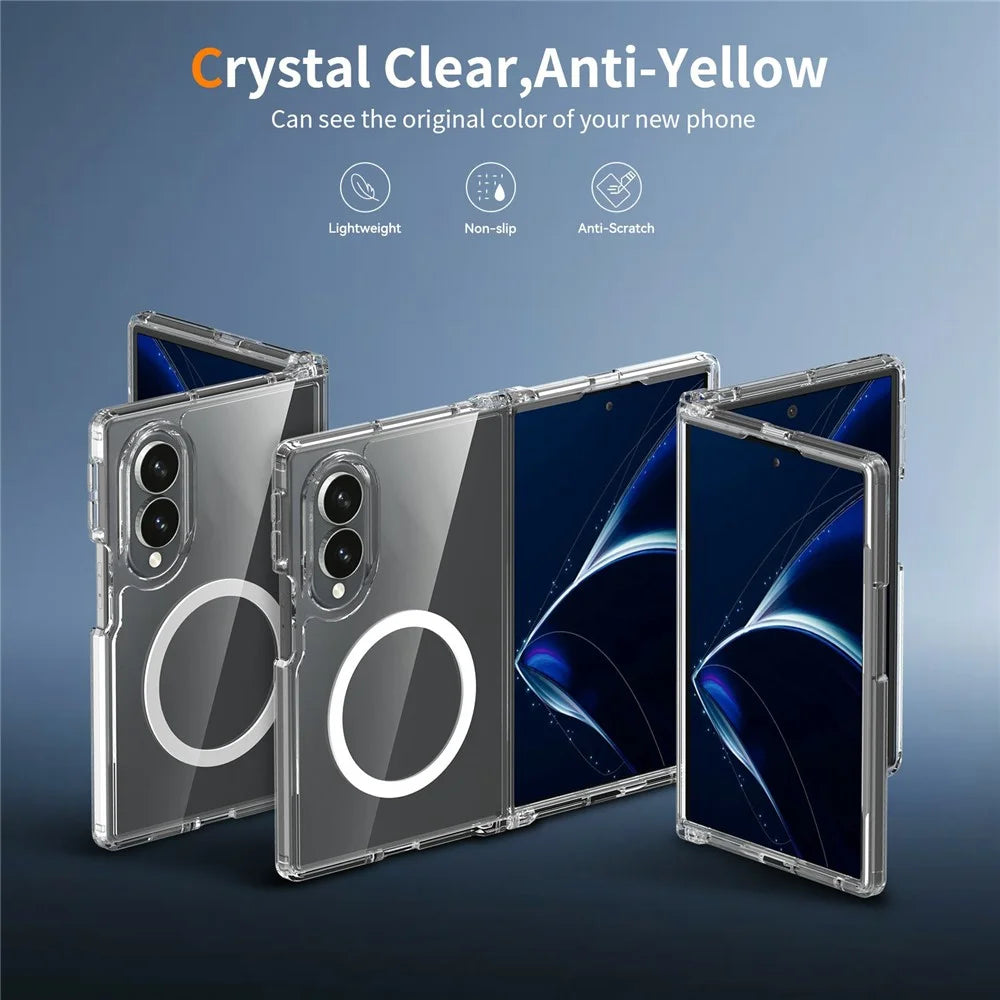 For Samsung Galaxy Z Fold8 Magnetic Case 2.0mm Scratch Resistant TPU + PC Phone Cover - Transparent - 2