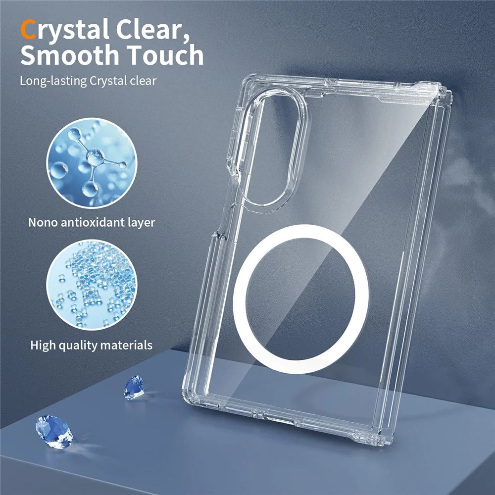 For Samsung Galaxy Z Fold8 Magnetic Case 2.0mm Scratch Resistant TPU + PC Phone Cover - Transparent - 4