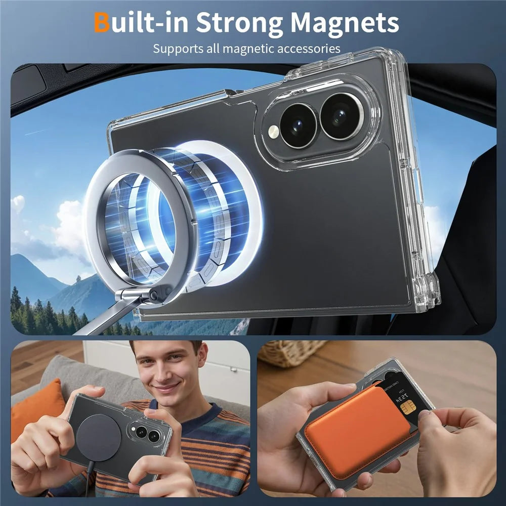 For Samsung Galaxy Z Fold8 Magnetic Case 2.0mm Scratch Resistant TPU + PC Phone Cover - Transparent - 6